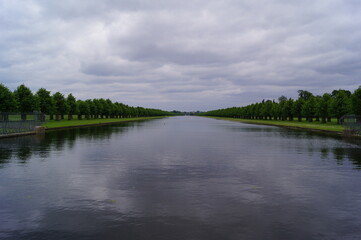 London, UK: the Long Water Canal in the Home Park of Hampton Court Palace
