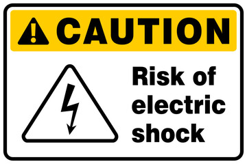 Caution electric chock sign