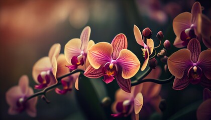 Orchid plant in the garden. Generative AI, Generative, AI