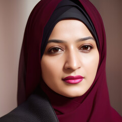 Naklejka premium ethnic woman in hijab, pakistani model, Gorgeous Asian woman, Generative AI