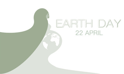 World international earth day. Pregnant beautiful woman representing mother earth
