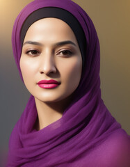 ethnic woman in hijab, Generative AI