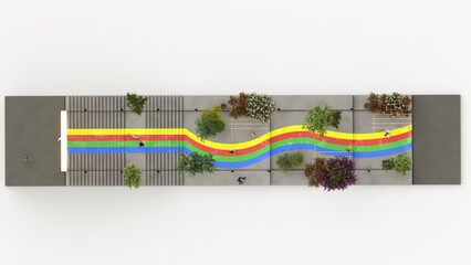 Sensitive stairs, tactical urbanism, urban redevelopment and urban regeneration proposal.