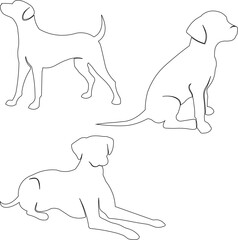 Lineal Drawing of dog silhouettes   Dalmatian breed