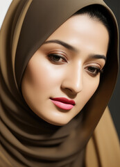 ethnic woman in hijab, Generative AI