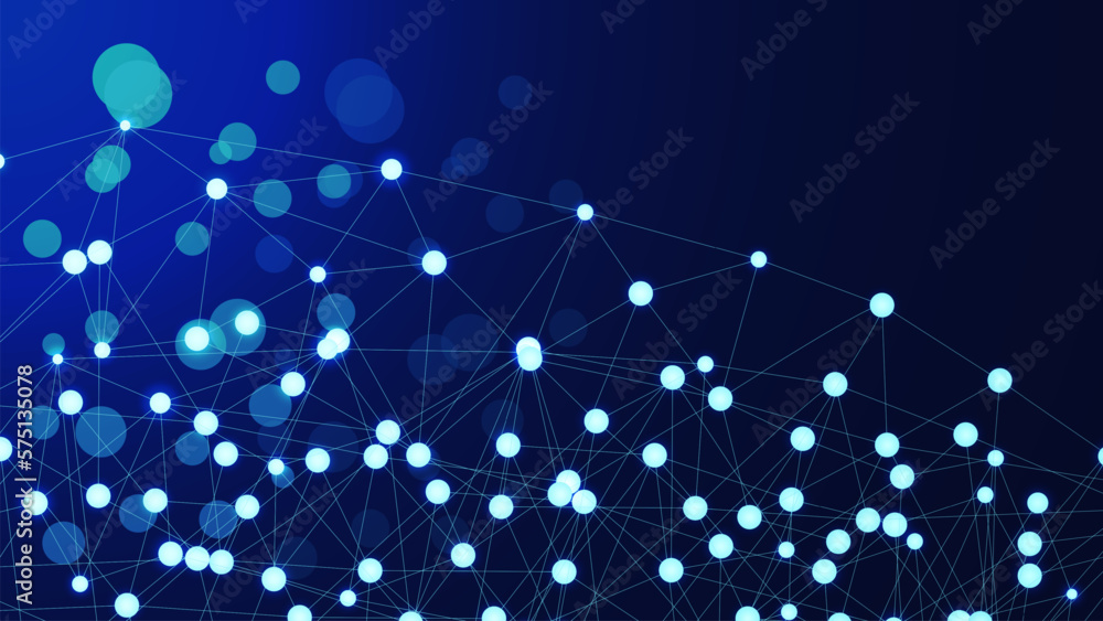 Poster abstract connection dots and lines for global network concept background template design.