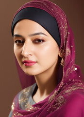 ethnic woman in hijab, Generative AI
