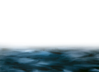 watercolor illustration of north sea landscape on white background