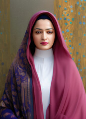 ethnic woman in hijab, Generative AI