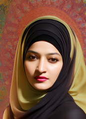 ethnic woman in hijab, Generative AI