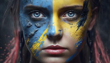 Sgenarized with the help of a neural network , image generated by artificial intelligence, a neural network ukrainian freedom, glory to ukraine, ukraine strong
