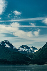 Fototapeta premium Snowy Mountain of the Valdez Arm, Valdez AK