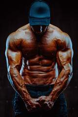 Fototapeta premium Young strong man bodybuilder