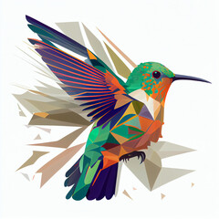 Vector illustration of an hummingbird, created with Generative AI technology