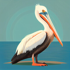 Vector illustration of an pelican, created with Generative AI technology