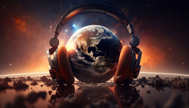 Headphones on the world