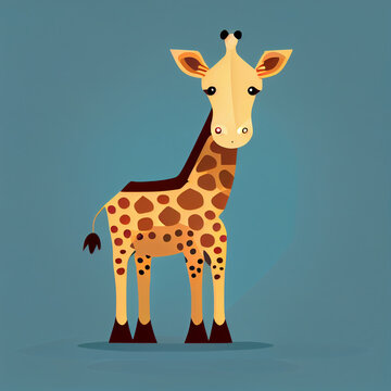Vector illustration of an giraffe, created with Generative AI technology
