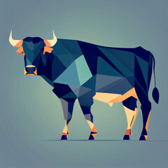 Obraz premium Vector illustration of an bull, created with Generative AI technology