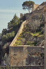 Fototapeta na wymiar Ancient stone fortress Xativa on the rock