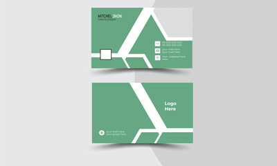Professional vector design modern business card with company logo. Visiting card for business and personal use.