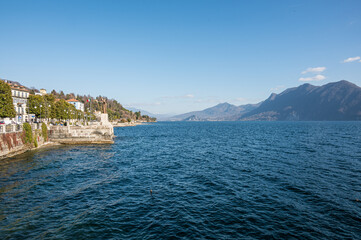 landscape of the lakeside of Intra and the Lake Maggiore