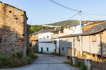 Fototapeta na wymiar a street in Pumares village, Municipality of Carballeda de Valdeorras, Ourense, Galicia, Spain