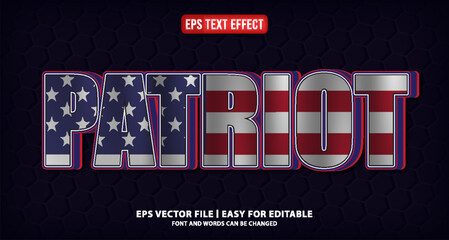 patriot editable text effect vector eps