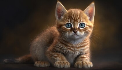 Fototapeta na wymiar cute adorable ginger tabby kitten