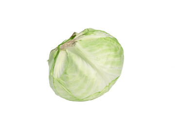 Green cabbage.A head of cabbage on a white isolated background.