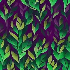 Green, blue and purple leaves created with generative ai technology