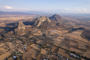 paisaje montañas principales desde el cielo chalcatzingo