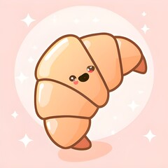 cute kawaii croissant illustration, Cute kawaii character of breakfast food, cute kawaii croissant, cute kawaii food illustrations, Bakery food cartoon characters set, Cute pastries, cute food art