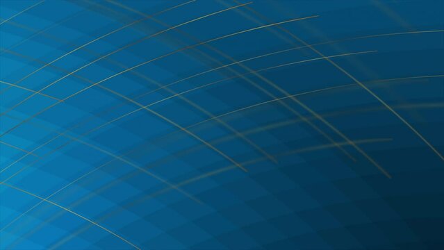 Tech abstract geometric background with wavy golden linear grid. Seamless looping motion design. Video animation Ultra HD 4K 3840x2160