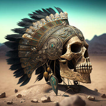skull of aztec warrior