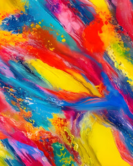 Multicolored abstract painting background wallpaper created with generative AI