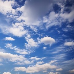Fototapeta na wymiar A blue sky with white clouds created with generative AI