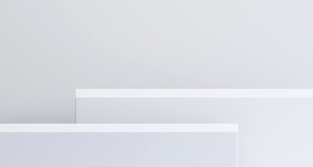 Obraz premium Minimal geometric white product display for product presentation.