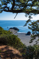 日本　高知県高知市浦戸の桂浜の龍頭岬