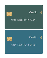 Two generic  credit cards or debit cards are seen isolated .