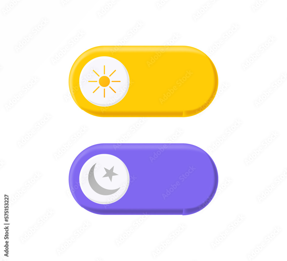 Aufkleber day and night mode switch. on and off toggle switch. light and dark mode buttons for web design, mob