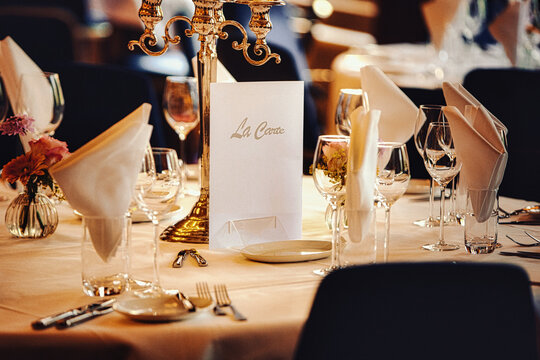 prepared table at restaurant