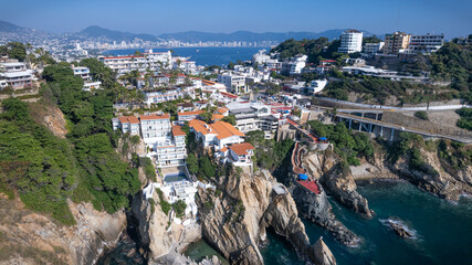 vista aérea de la Quebrada en Acapaulco