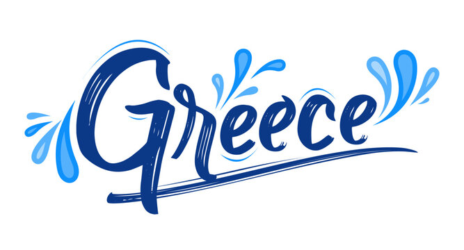 Greece typographic design Greek flag colors vector illustration