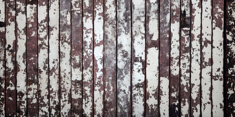 Obraz premium Old weathered aged vintage wood background with colorful peeling paint. Generative AI
