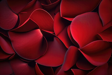 Red rose petals background. Generative AI
