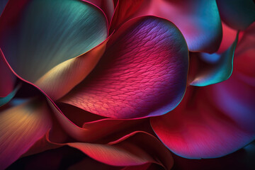 Colorful rose petals background. Generative AI