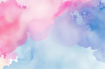 Fototapeta premium Watercolor Pink Blue White Texture Background Generative AI
