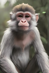 Obraz premium Portrait a monkey , wildlife animal mammal face forest