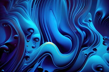 Liquid Blue Texture Background Generative AI