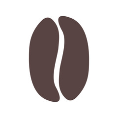 stylized organic shaped brown coffee bean symbol icon. vector image.